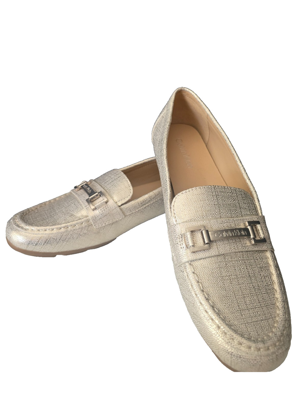 Calvin Klein Silver Metallic Women's Size 9 1/2  Loafer Shoe